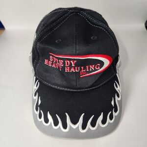 Speedy Heavy Hauling Black Flame Hat OTTO Adjustable‎ Cap Trucker Y2K Style